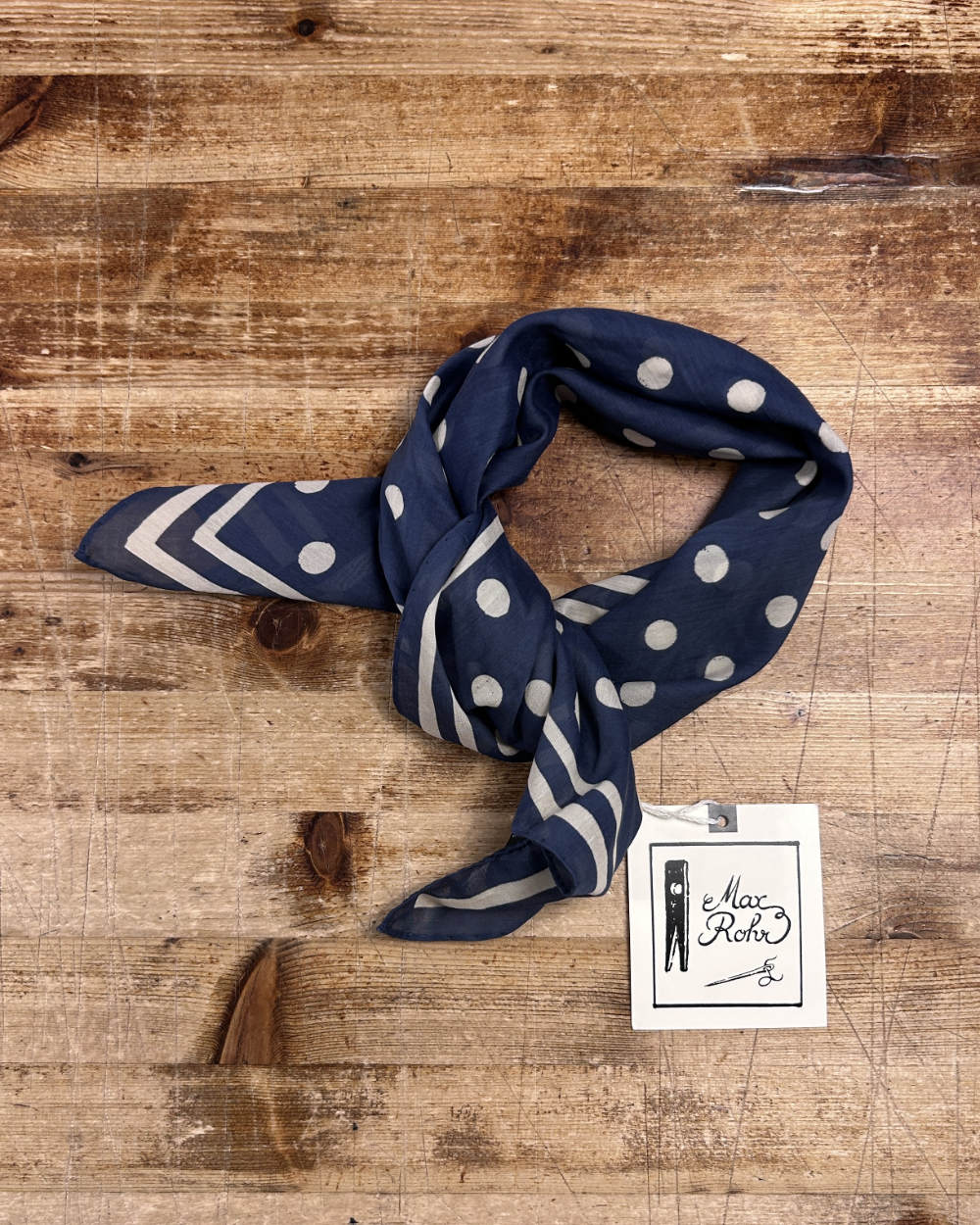 max rohr max 18 foulard blue cotton silk