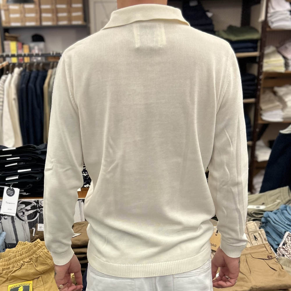max rohr max 1e 4 buttons polo long sleeve ecru