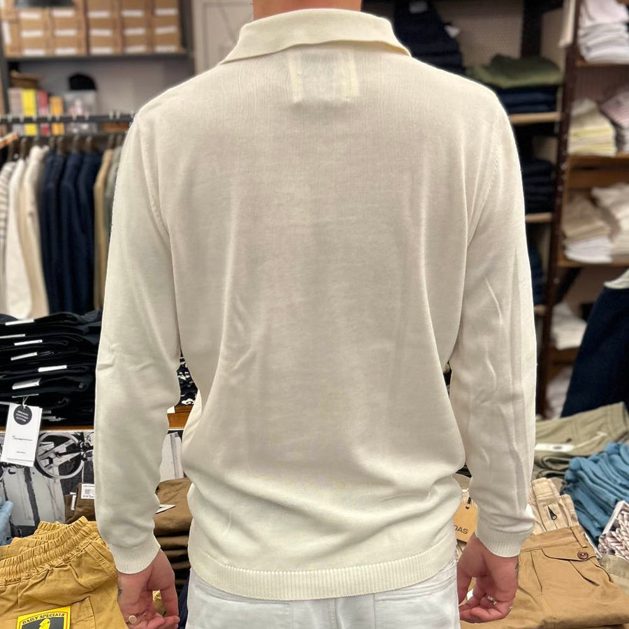 max rohr max 1e 4 buttons polo long sleeve ecru