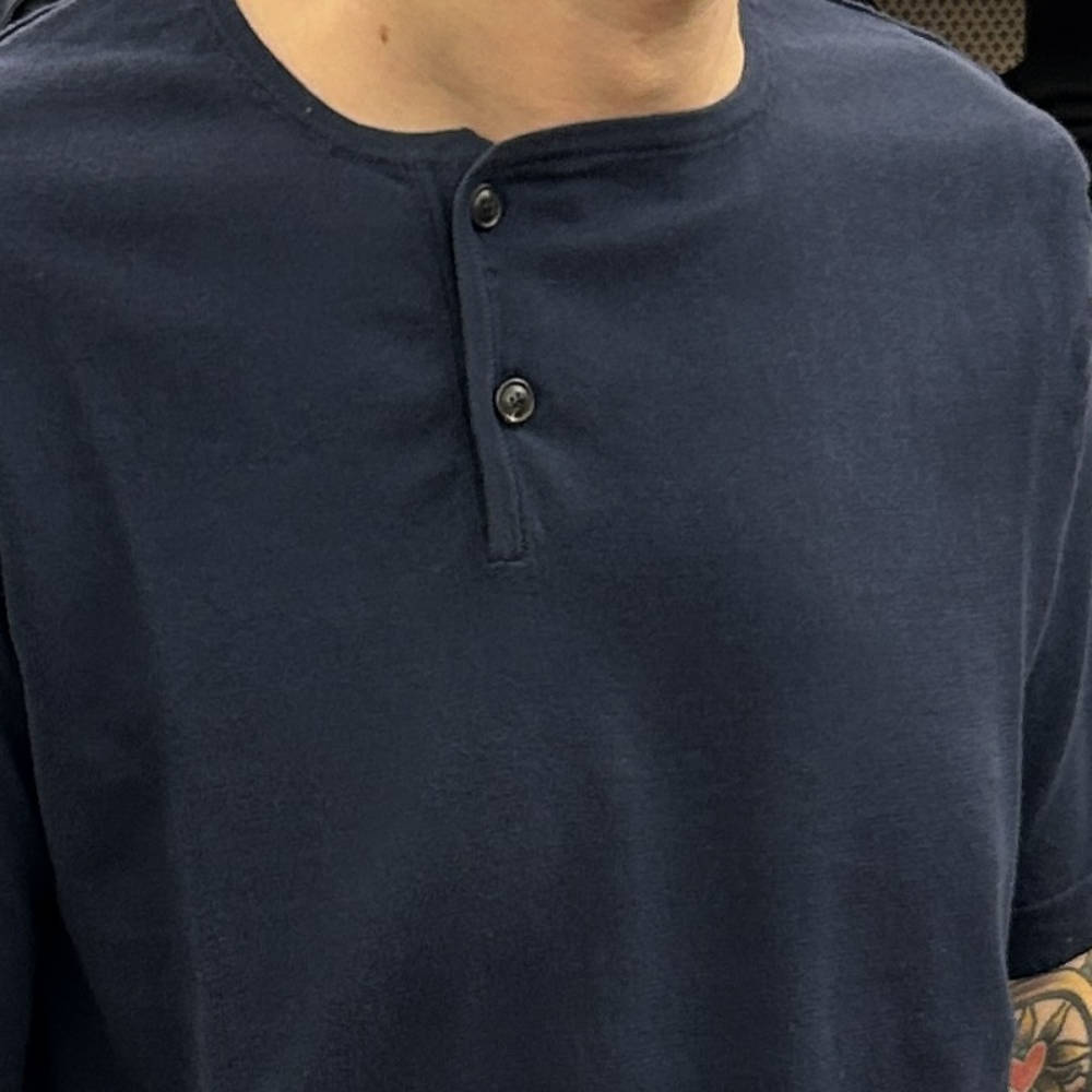 max rohr max1e side buttons short sleeve t-shirt blue