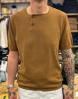 max rohr max 1e t-shirt side buttons short sleeve tobacco