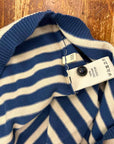 max rohr max 2/e side button long sleeve t-shirt ecru indigo