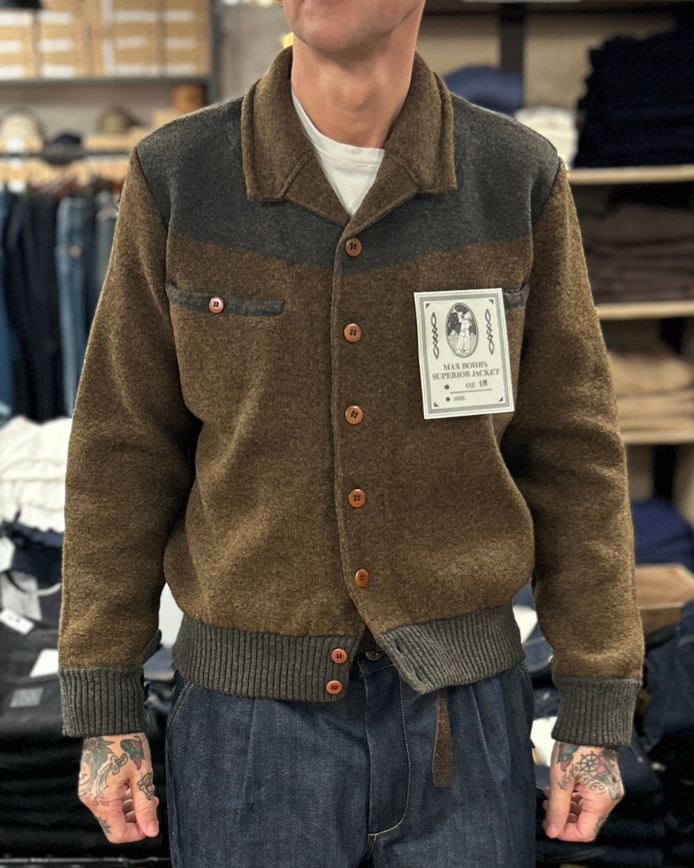max rohr max 3 bic short jacket c brown dark green