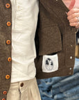 max rohr max 3 wool short jacket b brown