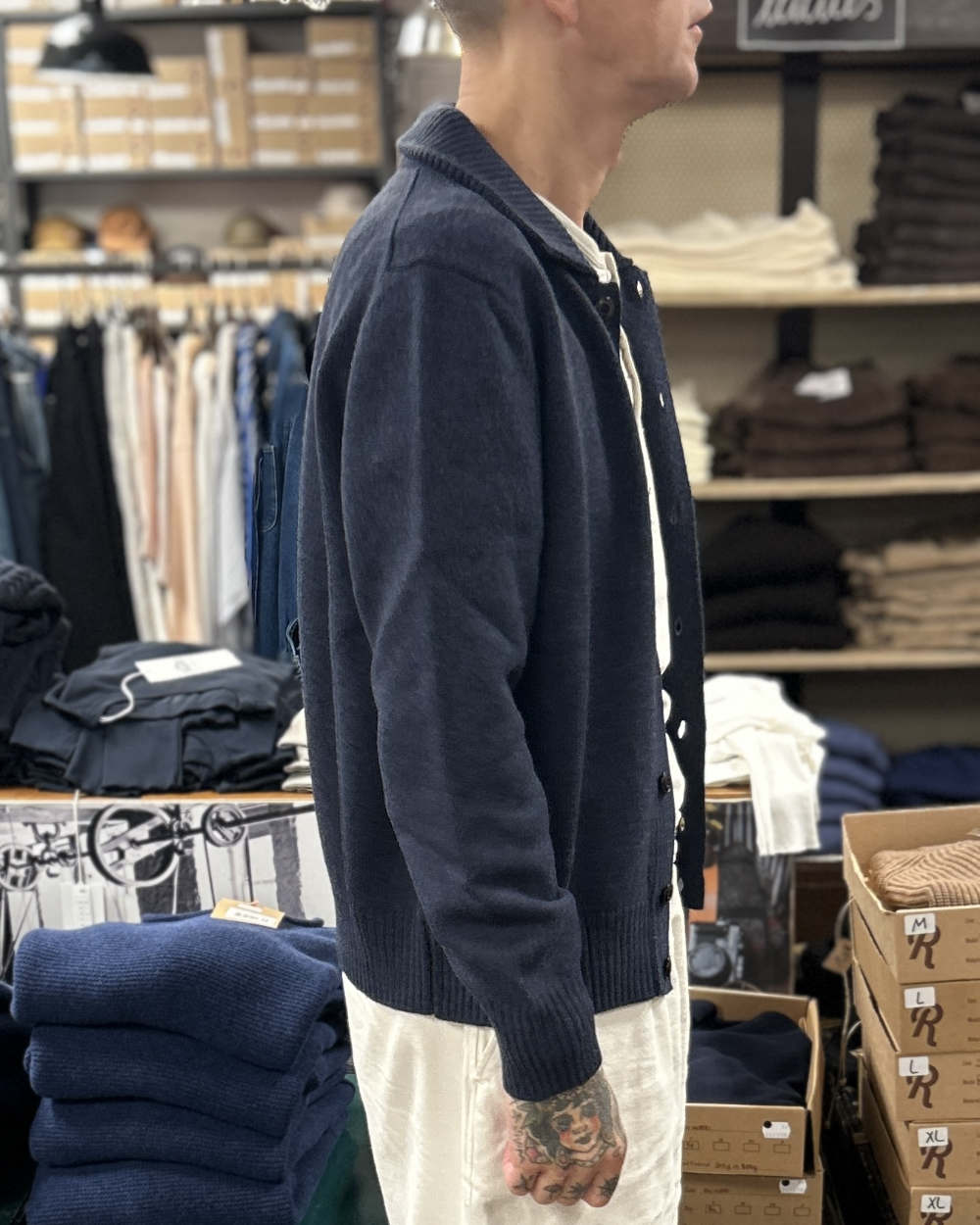max rohr max 7 shirt jacket blue melange