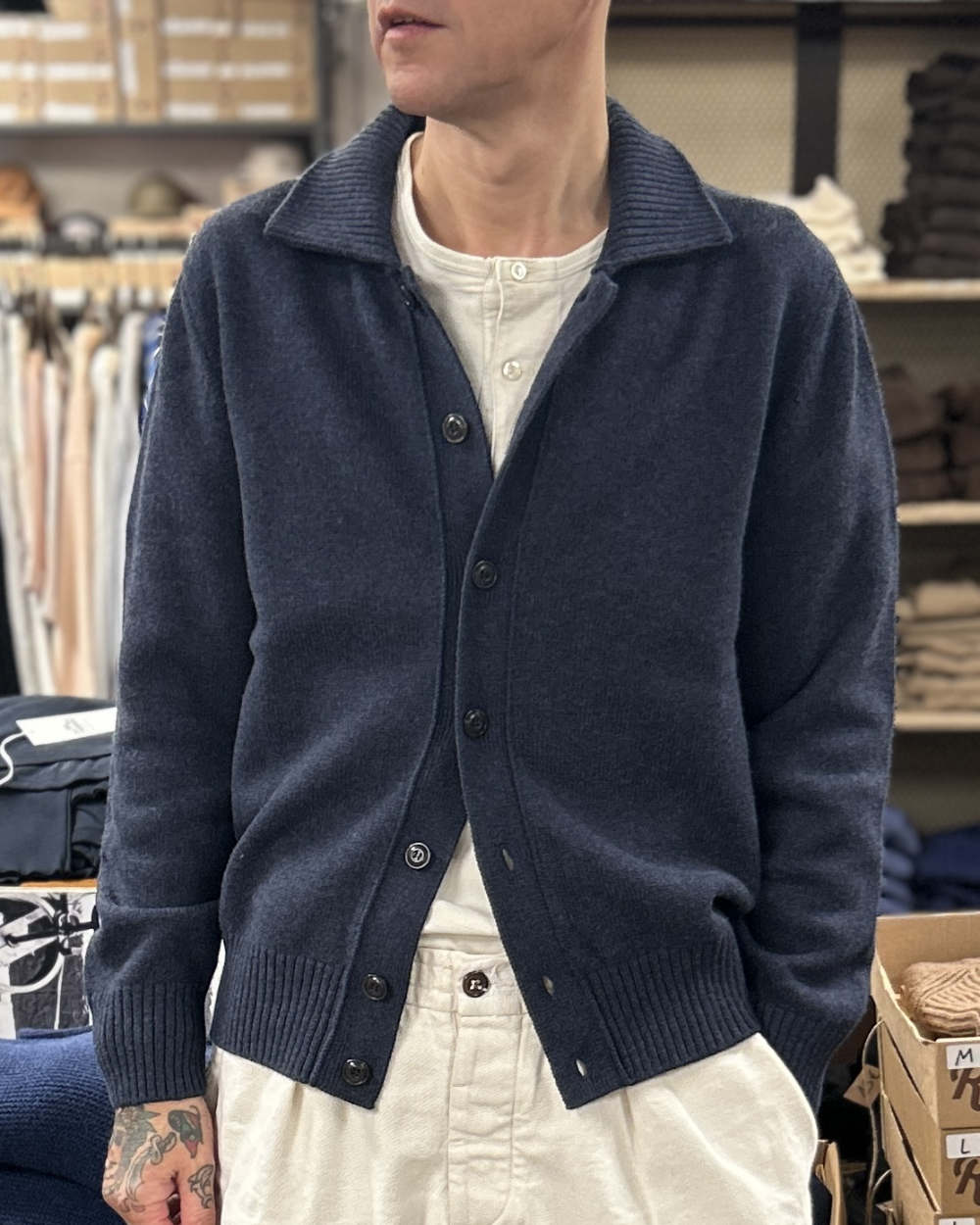 max rohr max 7 shirt jacket blue melange