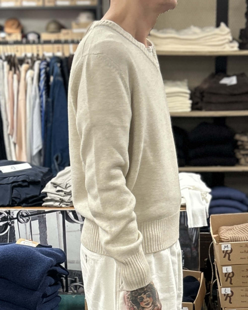 max rohr max 7 v neck pullover rope