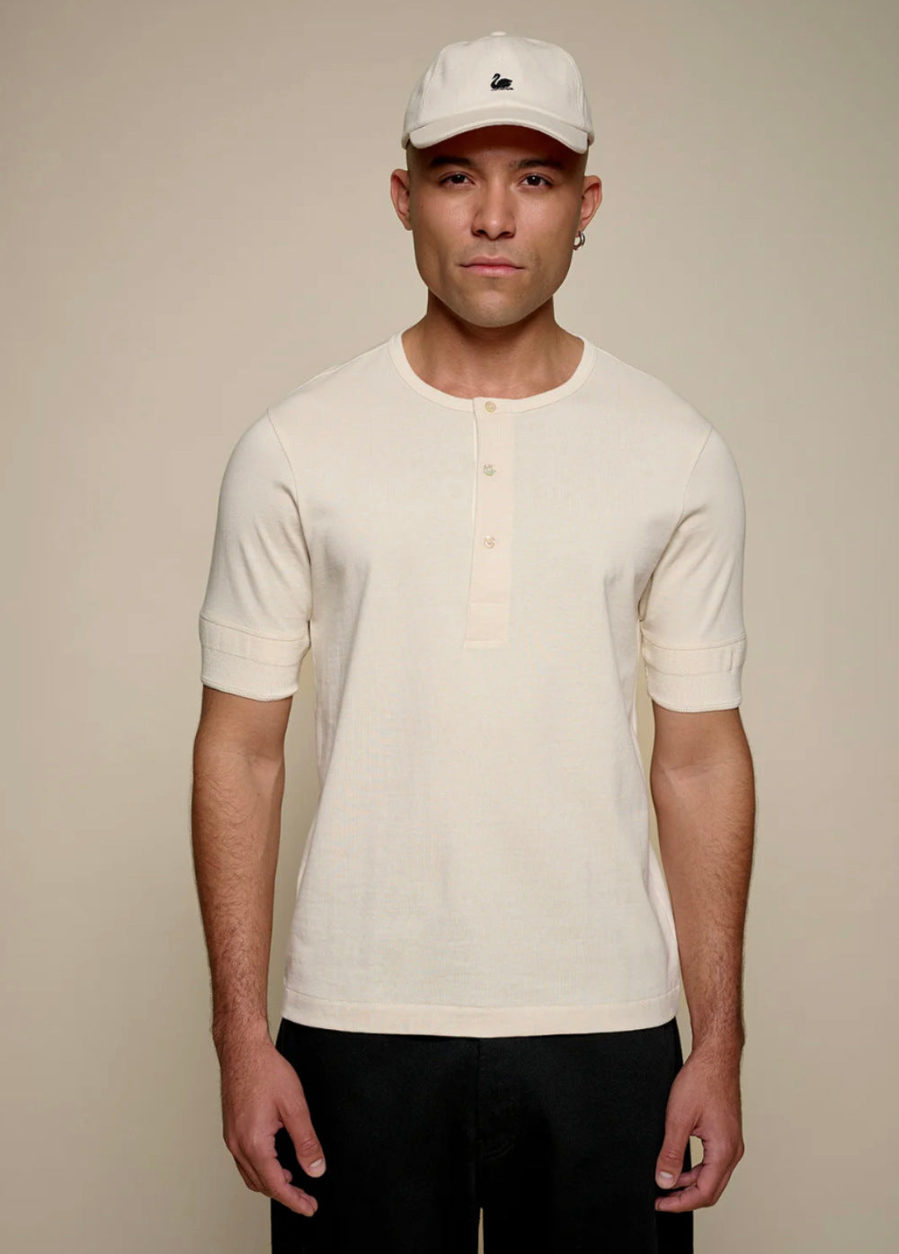 merz b schwanen 2m07 mid century machine refined fit short sleeve henley nature