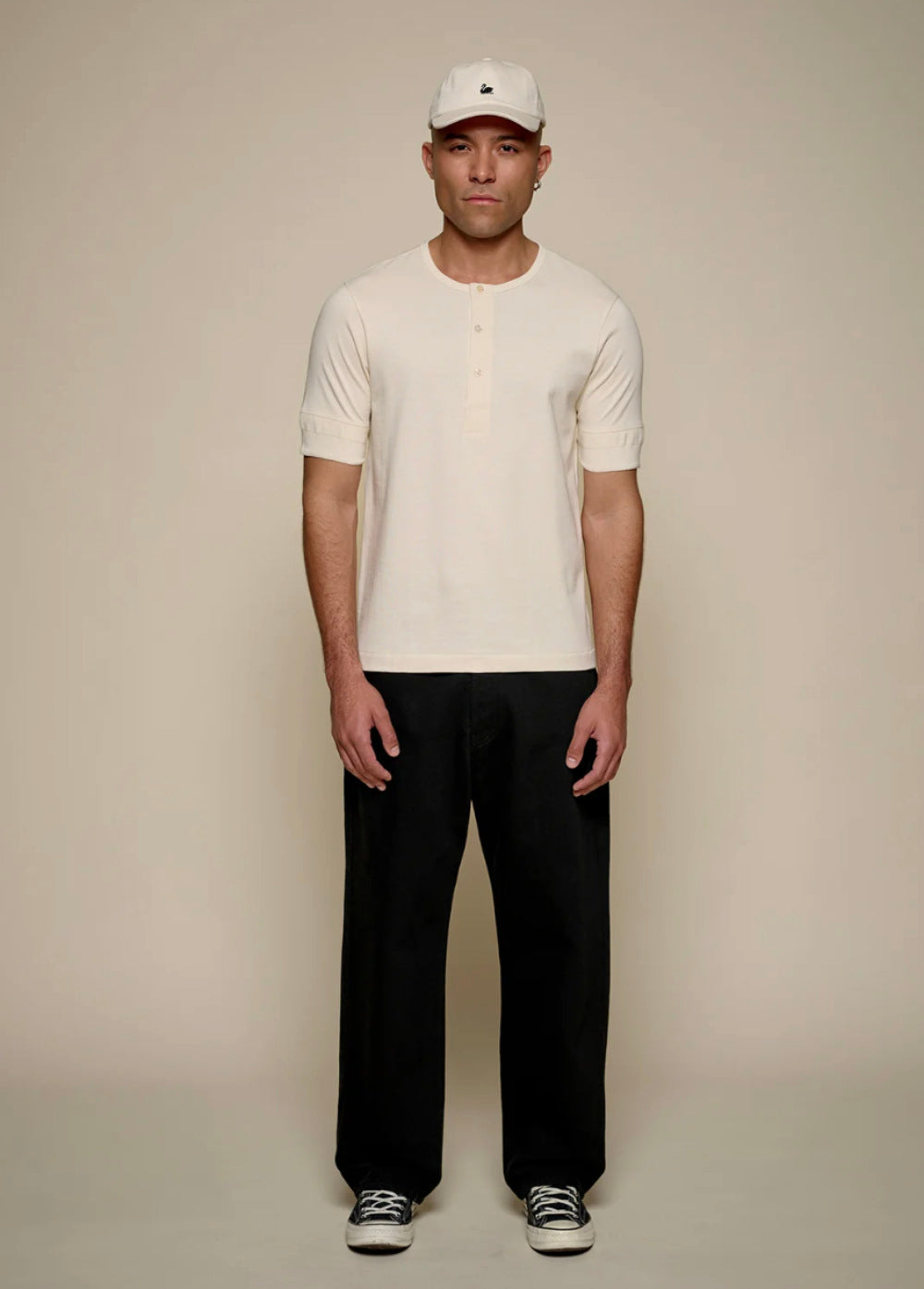 merz b schwanen 2m07 mid century machine refined fit short sleeve henley nature