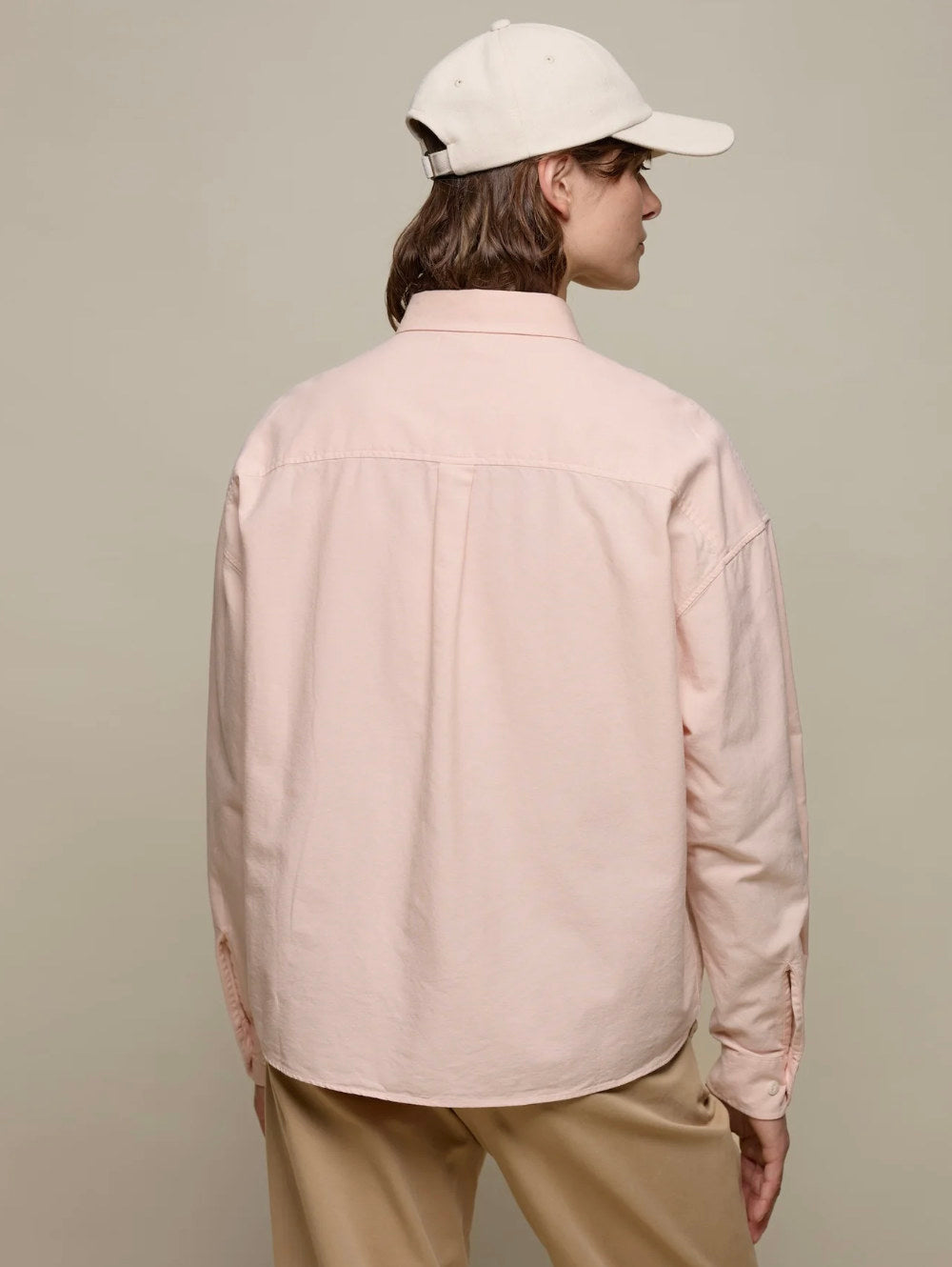 merz b schwanen shirt05ox cropped boxy style cotton oxford long sleeve shirt shell