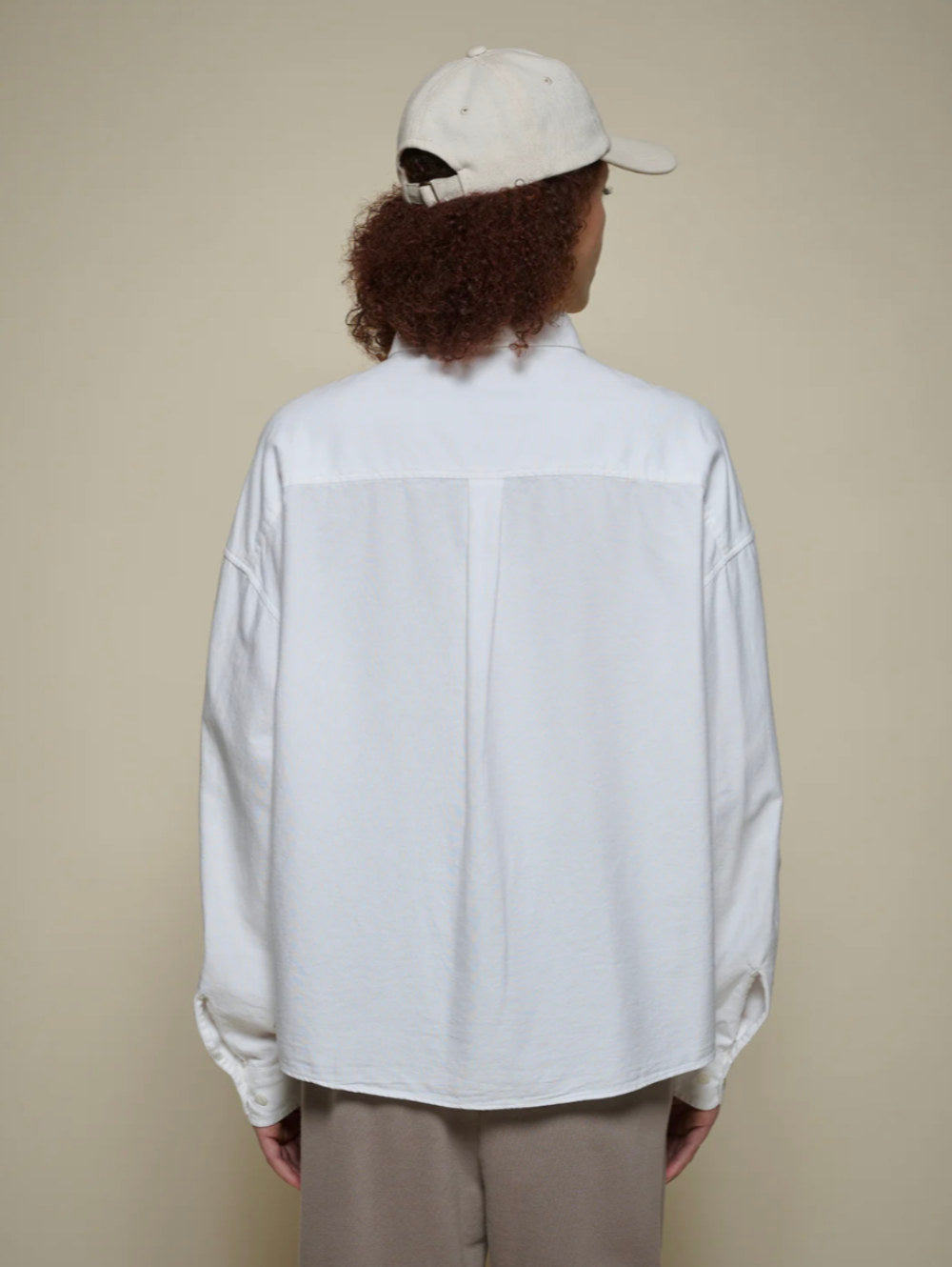 merz b schwanen shirt05ox cropped boxy style cotton oxford long sleeve shirt white