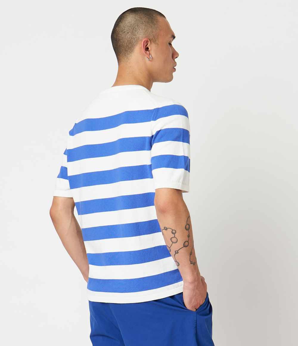 merz b schwanen ktee01 unisex knitted t-shirt white washed blue