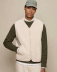 merz b schwanen padded cotton zip vest nature