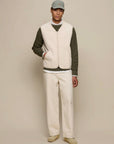 merz b schwanen padded cotton zip vest nature