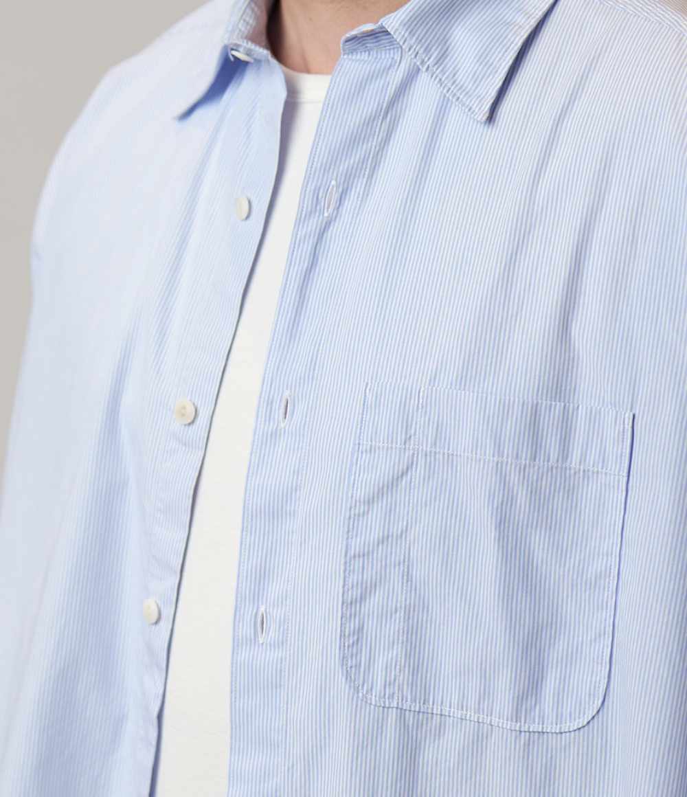 merz b schwanen oversize shirt04 white denim blue (LAST SIZE SMALL)