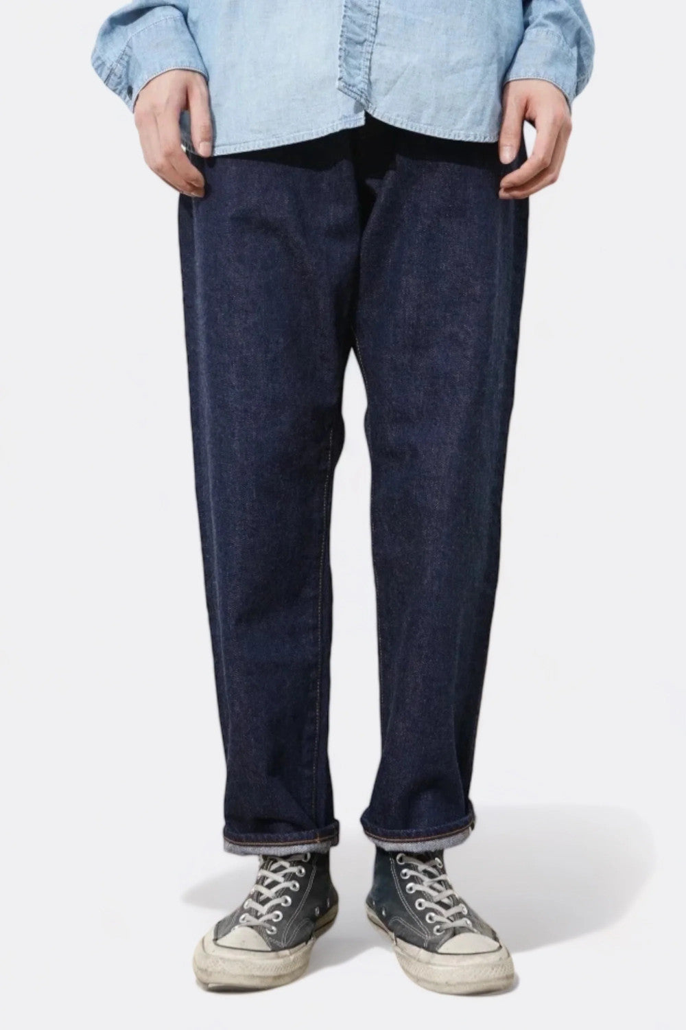 ordinary fits 108OW-326 loose ankle denim indigo one wash