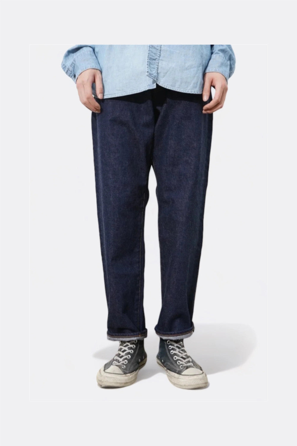 ordinary fits 108OW-326 loose ankle denim indigo one wash
