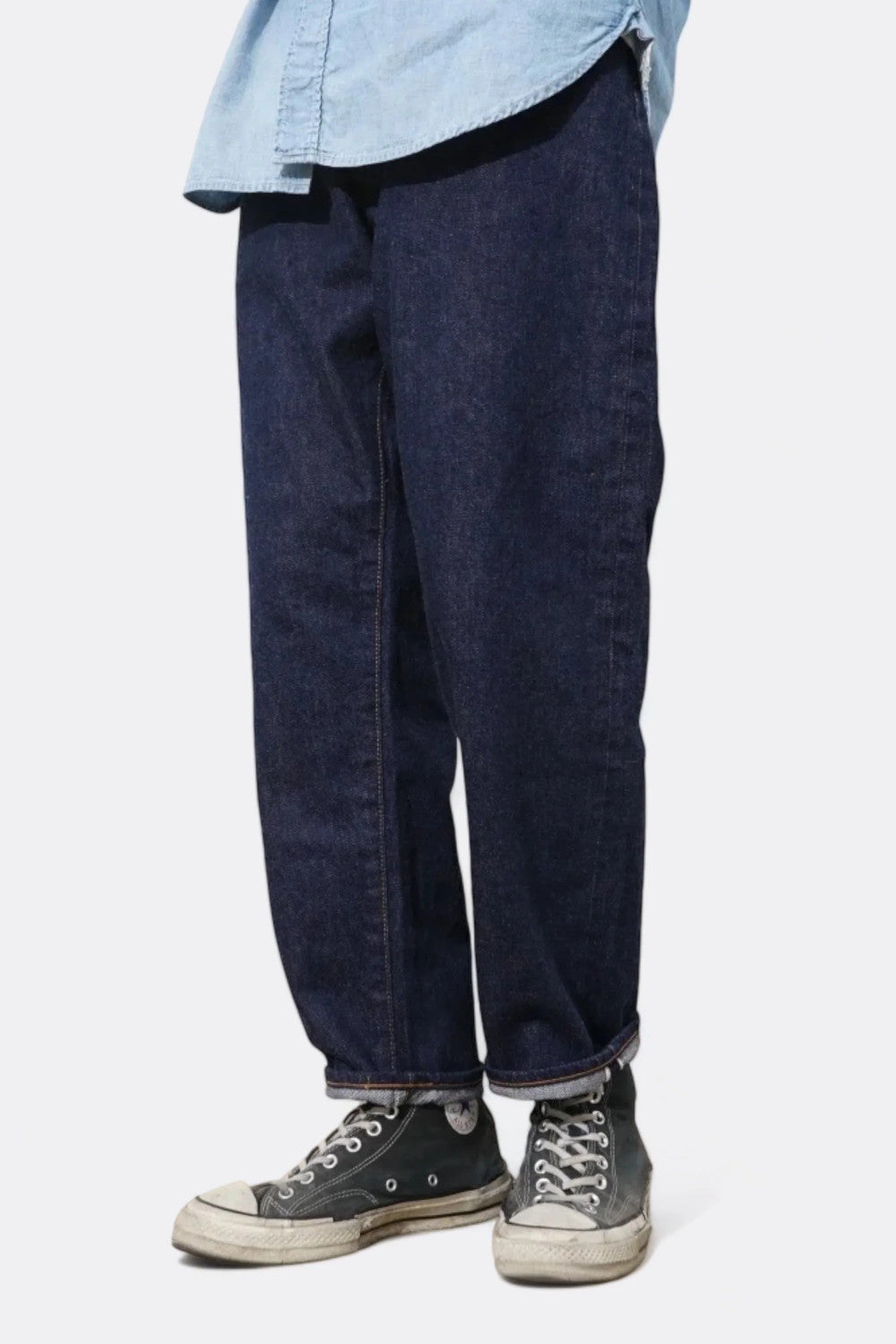 ordinary fits 108OW-326 loose ankle denim indigo one wash