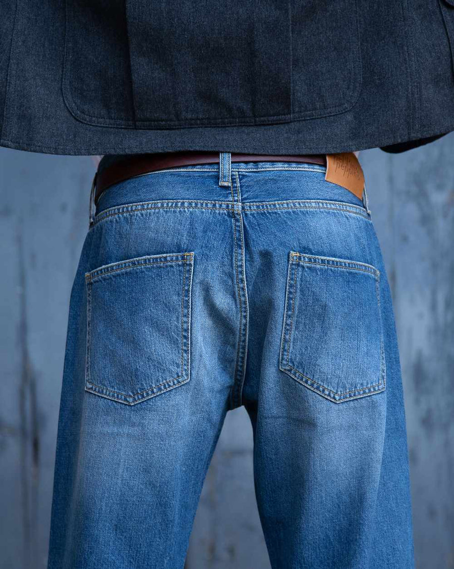 peppino peppino type 18 w the selvedge denim five pockets mid blue