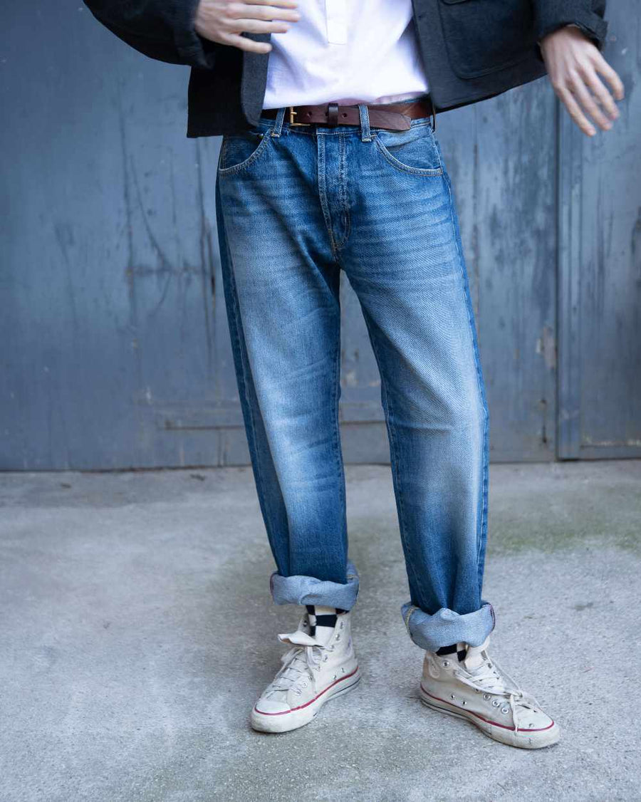 peppino peppino type 18 w the selvedge denim five pockets mid blue