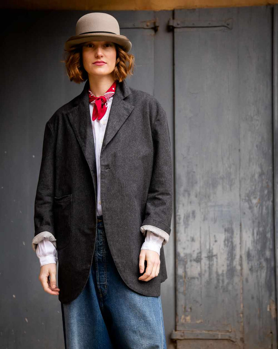 peppino peppino type 77 w the chevron hobo overcoat antracite