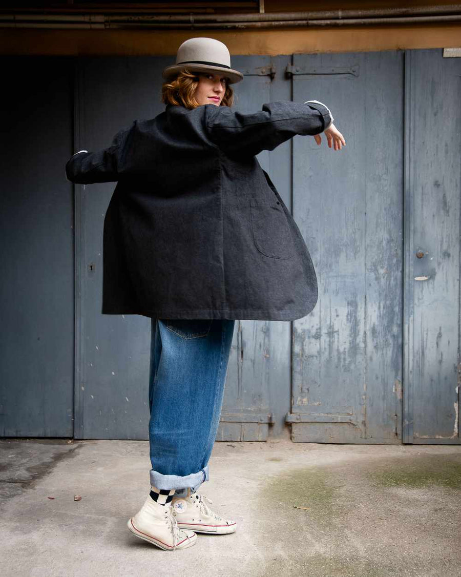 peppino peppino type 77 w the chevron hobo overcoat antracite