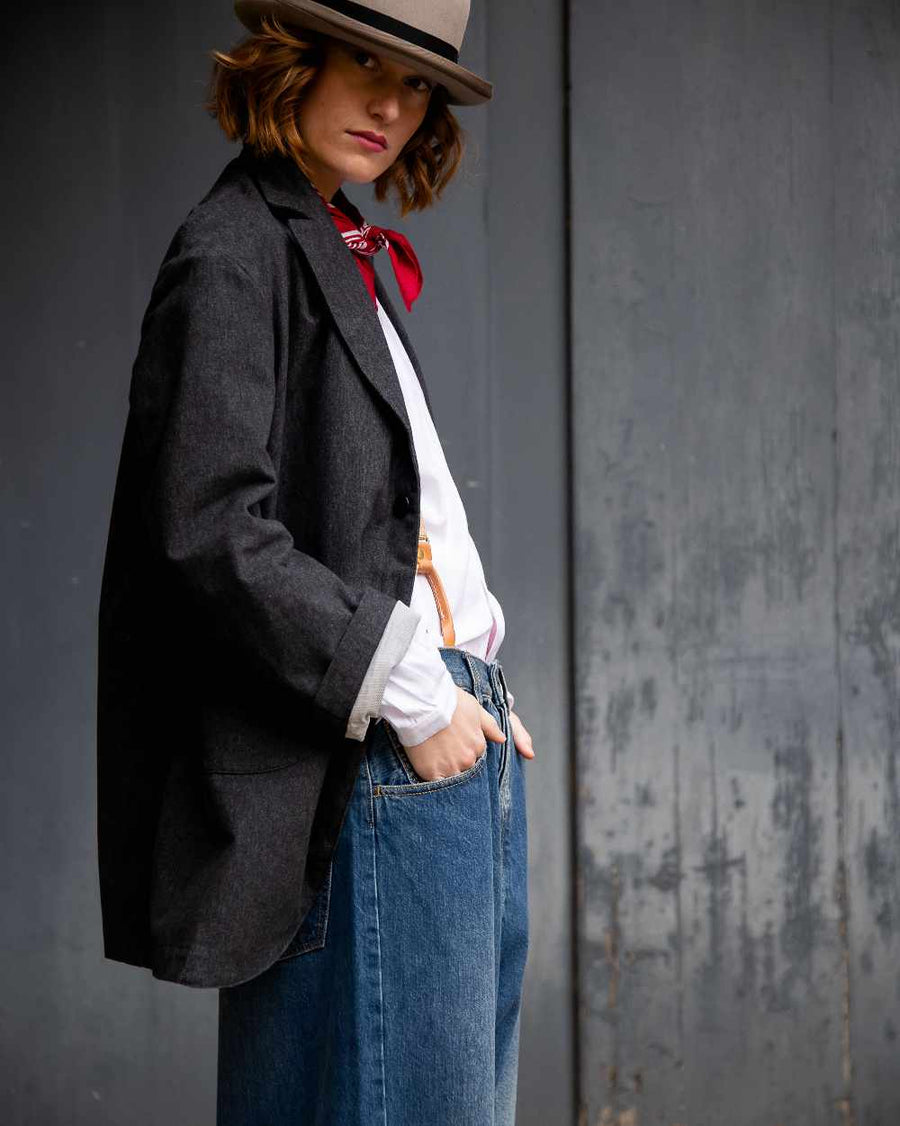 peppino peppino type 77 w the chevron hobo overcoat antracite