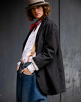 peppino peppino type 77 w the chevron hobo overcoat antracite