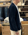 rakki elegant man defender wvb steve mcqueen 1963 wool cardigan dark navy