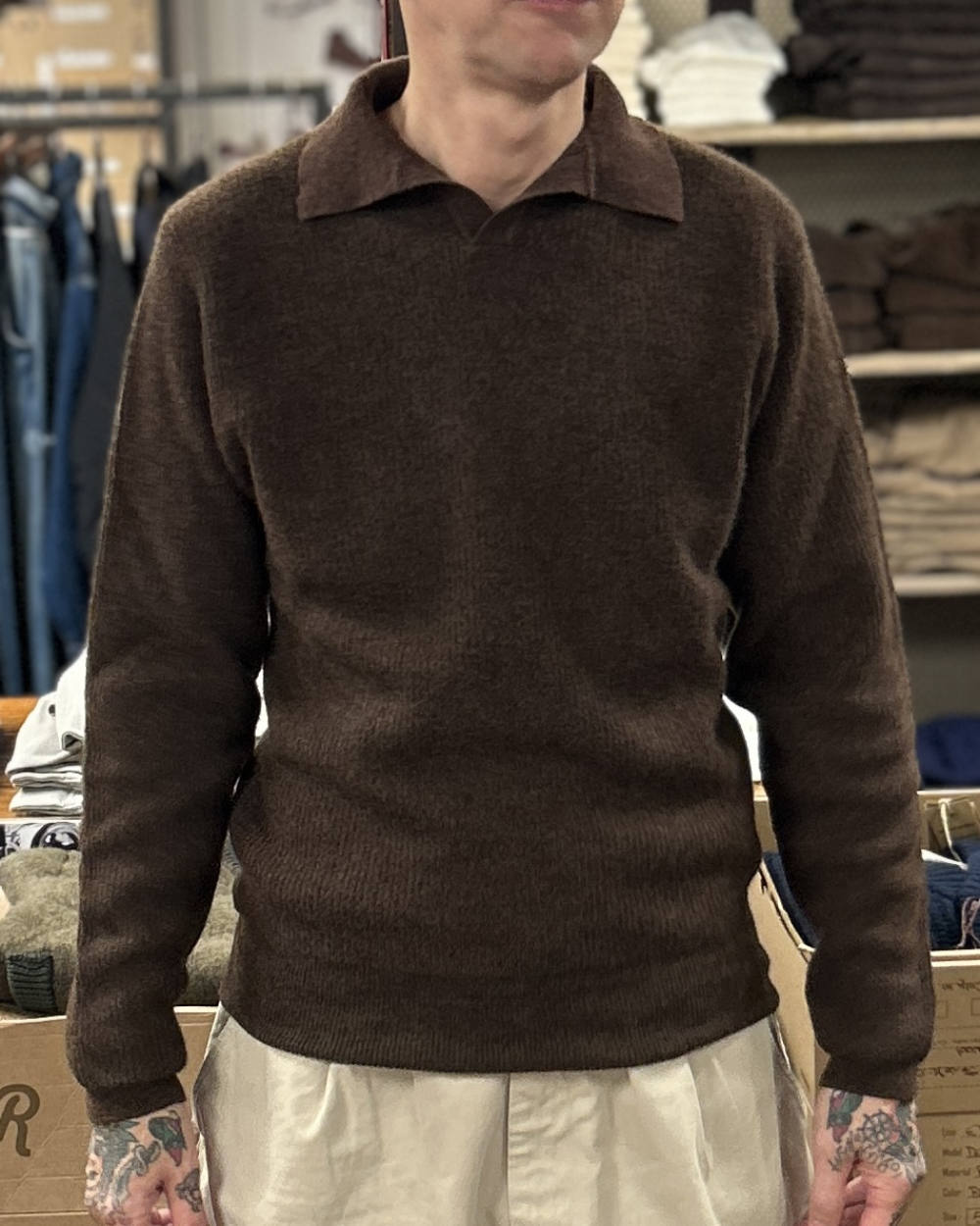 rakki old school benz steve mcqueen 1933 pullover cioccolato