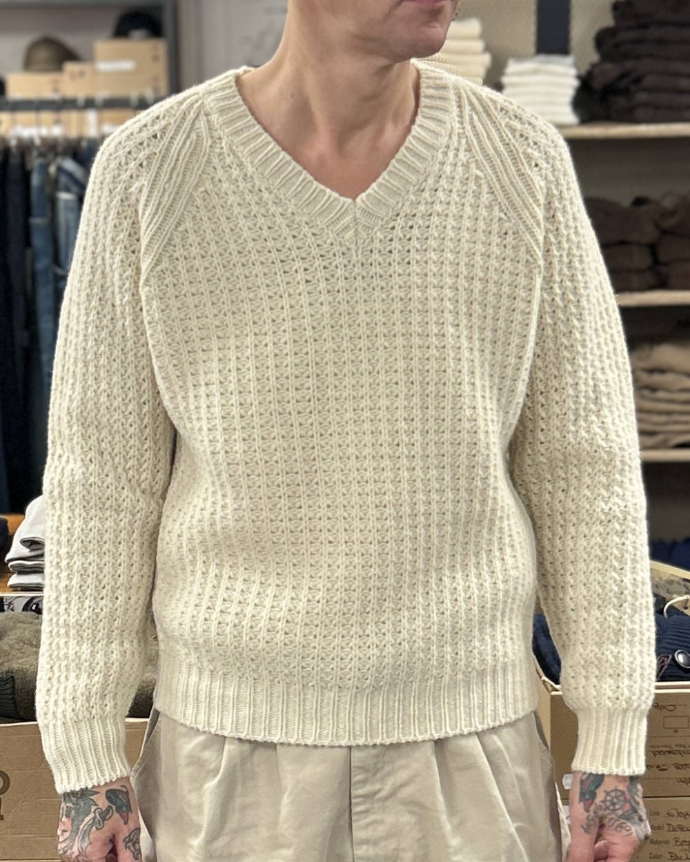 rakki style memories madly wvb alain delon 1962 v neck pullover avorio
