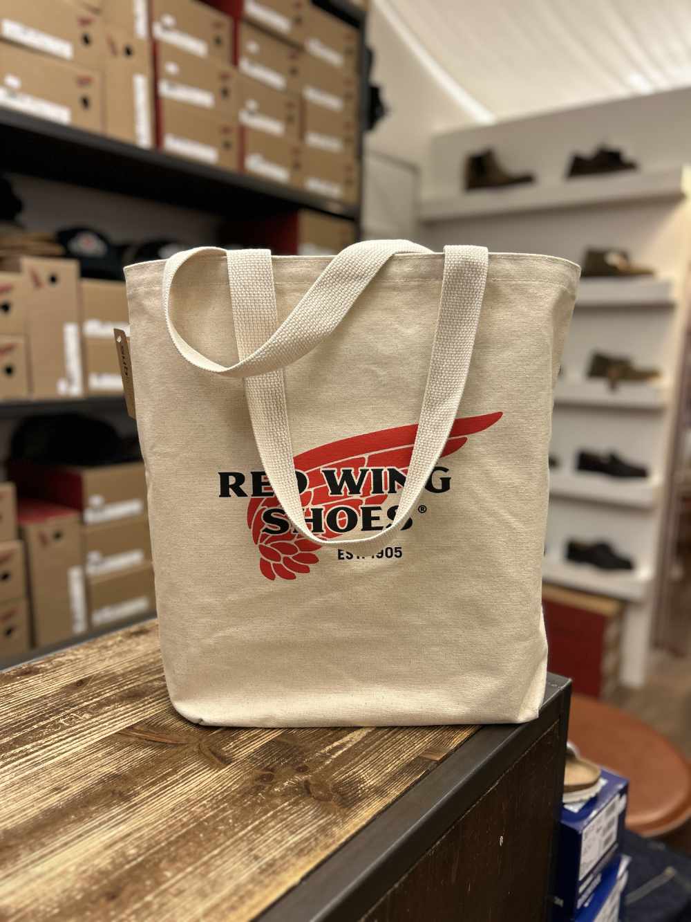 red wing heritage logo tote bag natural – www.sublime.bz