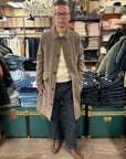 sebago beam coat pied de puole beige brown dark navy