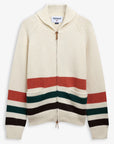 sebago dyer bay wool cardigan white natural borwn green