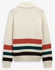 sebago dyer bay wool cardigan white natural borwn green