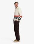 sebago dyer bay wool cardigan white natural borwn green