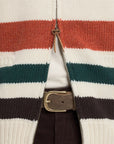 sebago dyer bay wool cardigan white natural borwn green