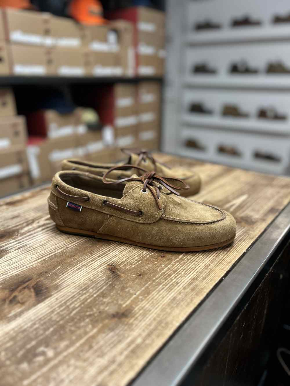 sebago owen boat shoe brown taupe