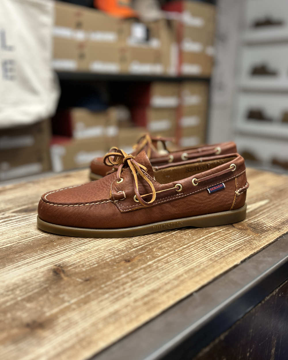sebago portland artisan boat shoe adirondak lt saddle gum