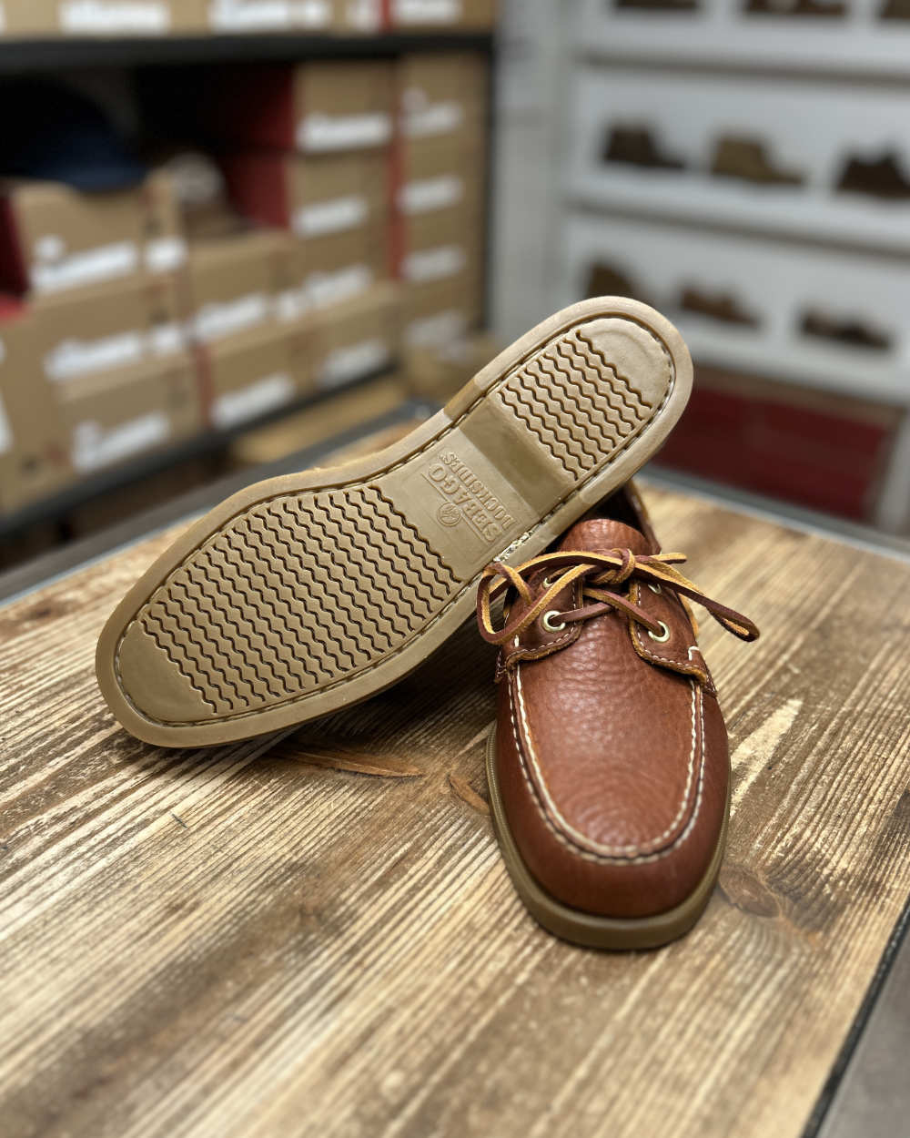 sebago portland artisan boat shoe adirondak lt saddle gum