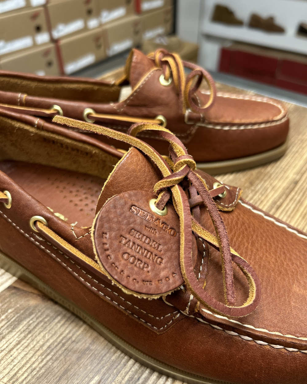 sebago portland artisan boat shoe adirondak lt saddle gum