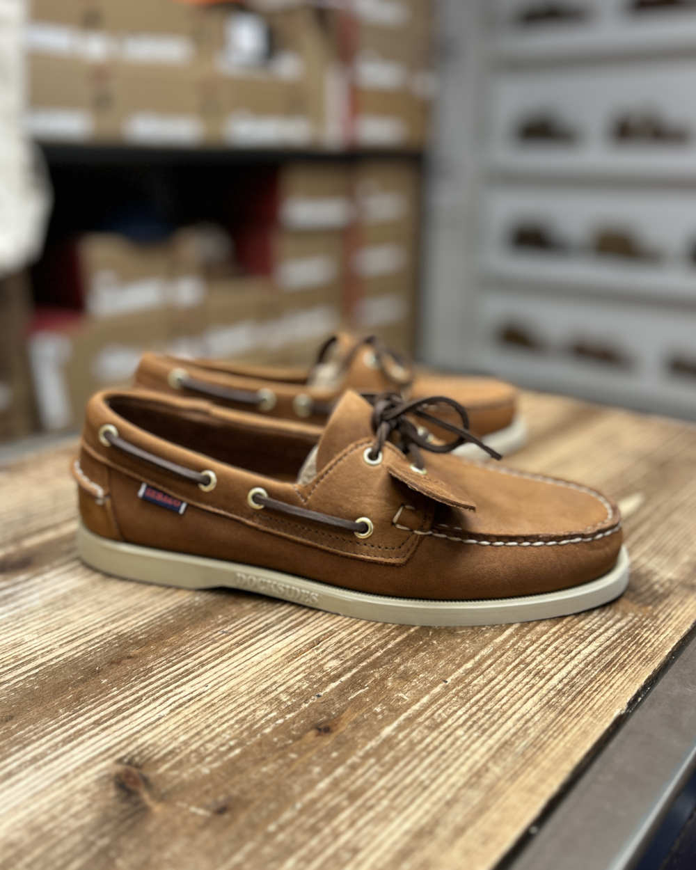 sebago portland artisan boat shoe texas brown tan