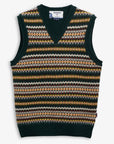 sebago stow wool vest green yellow brown orange