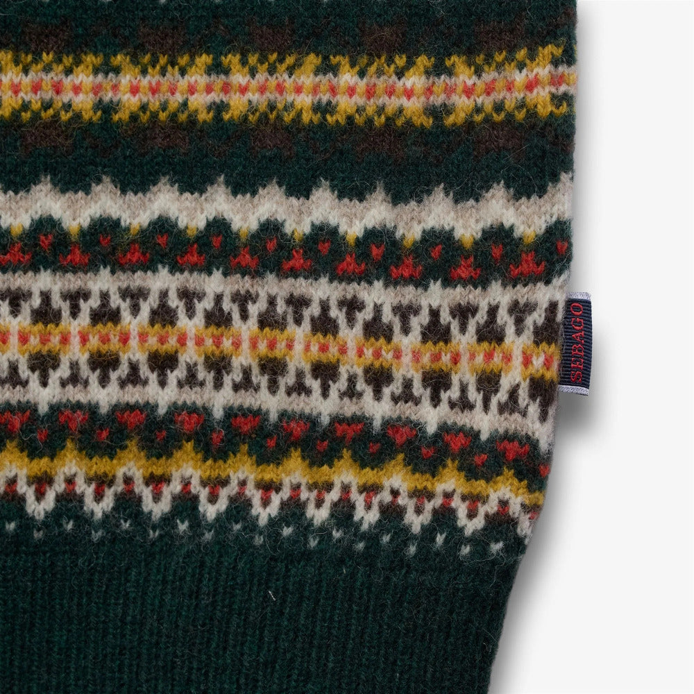 sebago stow wool vest green yellow brown orange