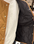 taion military crew deck down jacket dark beige