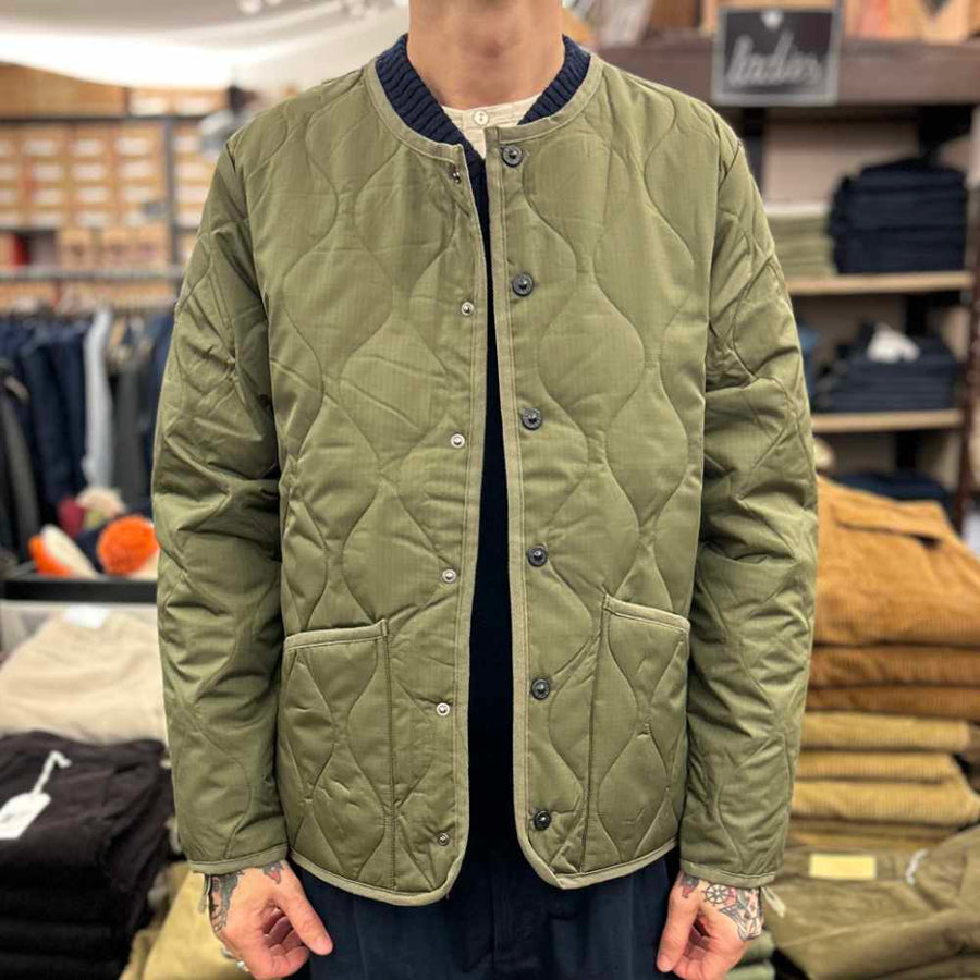 taion military crew neck down jacket dark olive