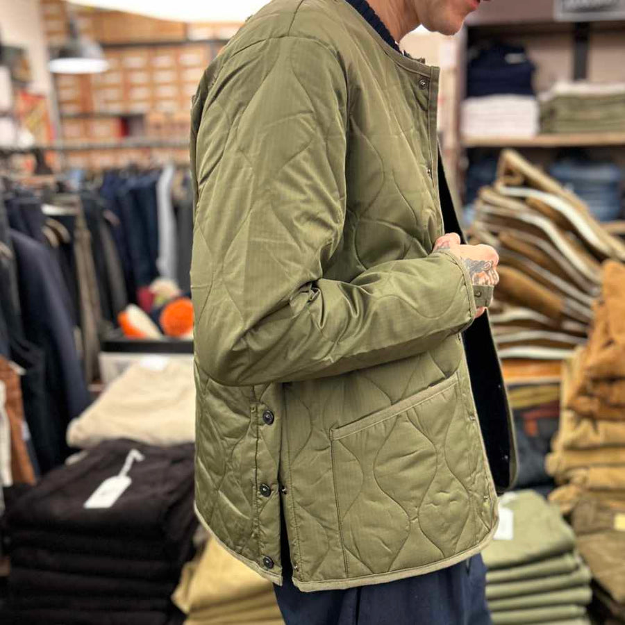 taion military crew neck down jacket dark olive