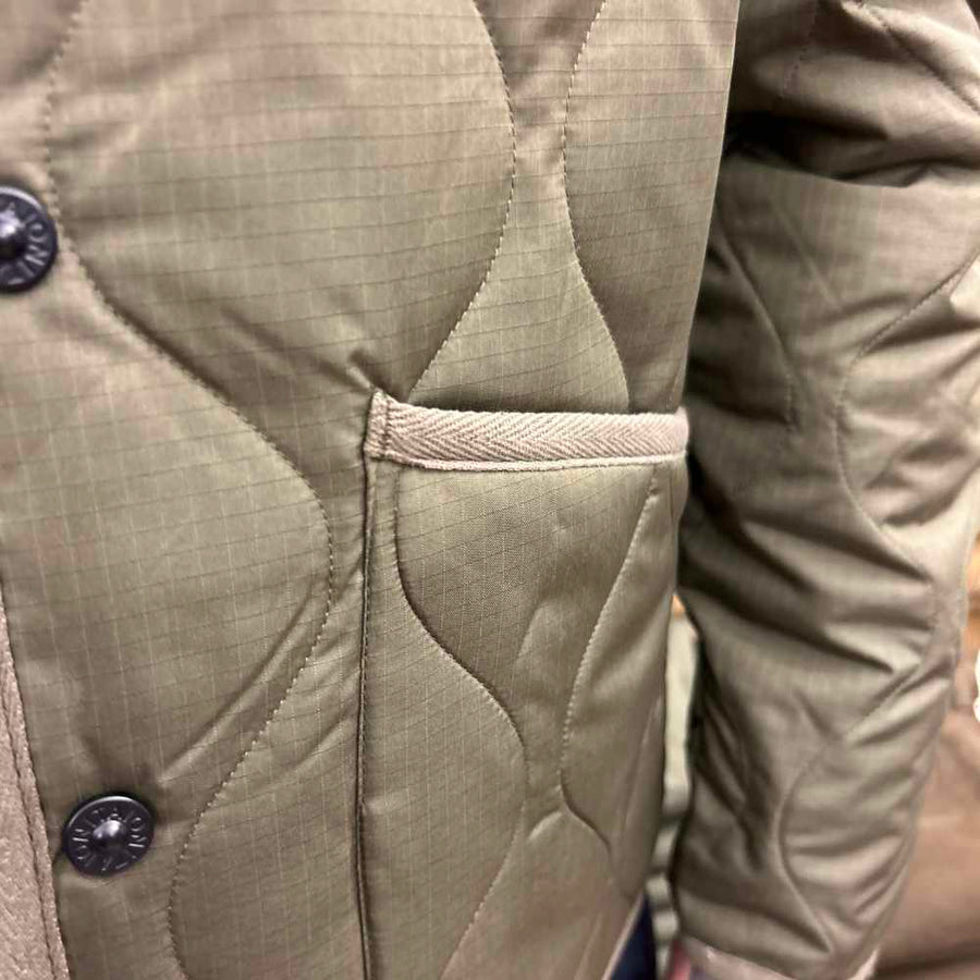 taion military crew neck down jacket dark olive