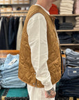 taion military crew neck down vest dark beige