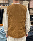 taion military crew neck down vest dark beige